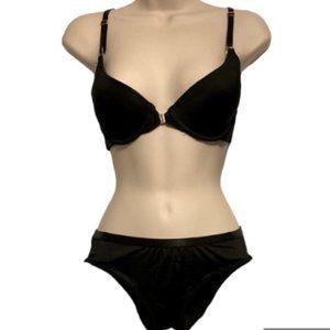 DELIAS  Sexy Bra and Panty Set Black Womens Small 34 B